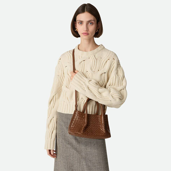 bottega veneta small pinacoteca intrecciato leather tote handbag #819004